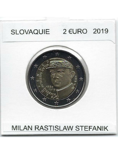 SLOVAQUIE 2019 2 EURO Commemorative MILAN RASTISLAV STEFANIK SUP-