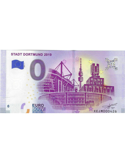 ALLEMAGNE 2019-1 STADT DORTMUND BILLET SOUVENIR 0 EURO TOURISTIQUE  NEUF