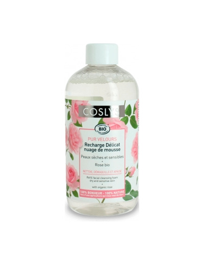 Recharge Cosmousse visage peau sensible nettoyant à la Rose 300ml