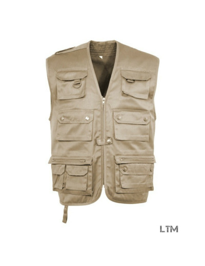 Gilet Reporter beige