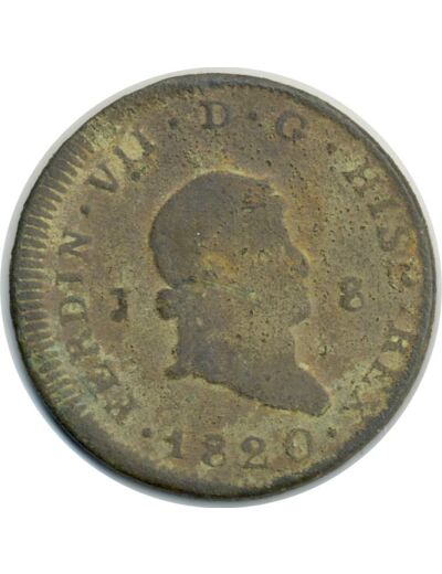 ESPAGNE 8 MARAVEDIS 1820 JA FERDINAND VII B (W491)