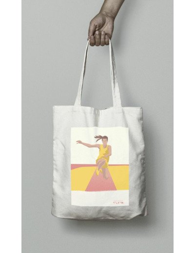 Tote bag ou sac athlétisme "Saut athlétique femme "