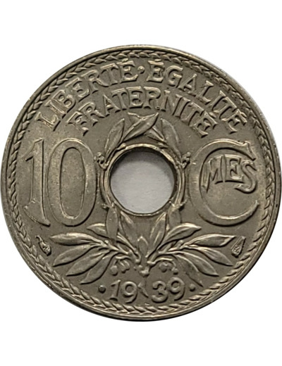 FRANCE 10 CENTIMES LINDAUER .1939. SUP/NC (G287) n2