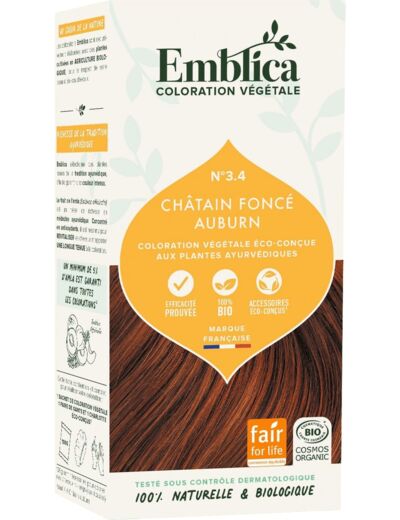 Coloration vegetale chatain fonce 100g Emblica