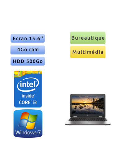 HP ProBook 650 G2 - Windows 7 - i3 4Go 500Go - 15.6 - Webcam - Ordinateur Portable PC - bureautique
