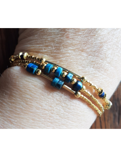 BRACELET MULIRANGS GOLDEN BLUE