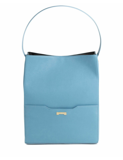 Sac Bucket en Cuir Vegan Jenah St. - Grand Modèle - Bleu Clair