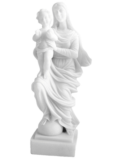 Vierge Protectrice -Statue en albâtre 20cm -Blanche