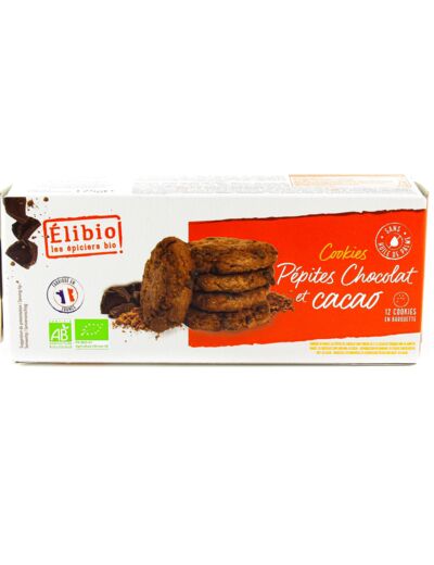 Biscuits Cookies Pépites Chocolat et Cacao Bio 175g