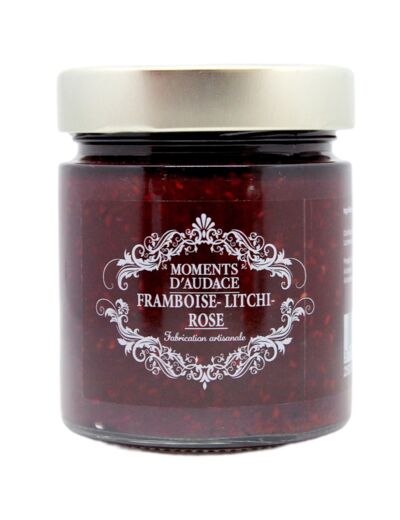 Confiture framboise, litchi et rose