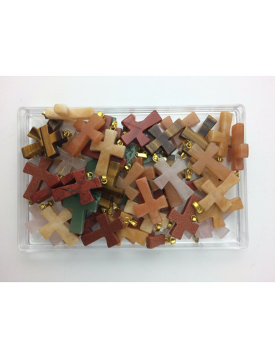 Croix PIERRE 3cm- COLORIS DIVERS
