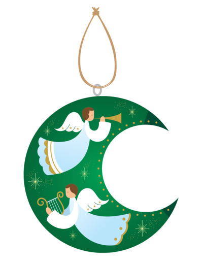 Lune verte - Les Anges de Noël 10cm