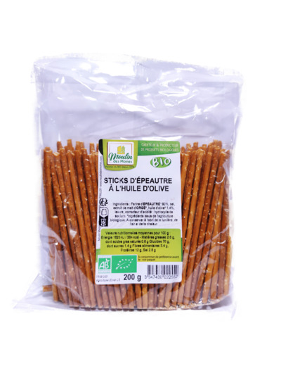 Sticks d'Epeautre À l'Huile d'Olive Bio 200g