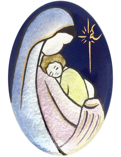 Vierge au Doux Sommeil 8,9X6cm - EMAUX DU LIBAN