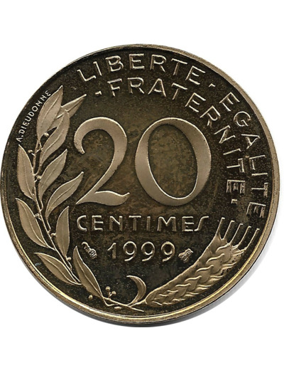 FRANCE 20 CENTIMES LAGRIFFOUL 1999 BE