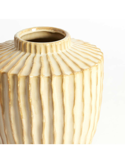Vase décoratif texturé TALEA céramique perle 25x28cm