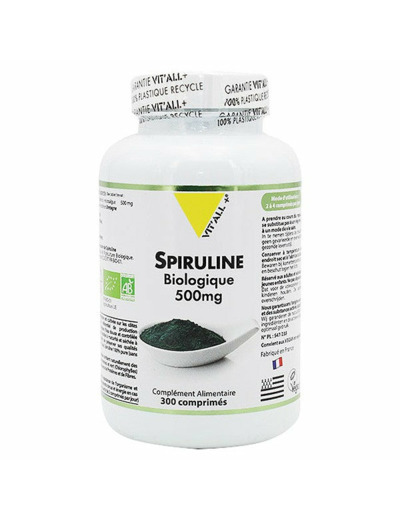 Spiruline bio-500mg-60 ou 300 comprimés-Vit'all+