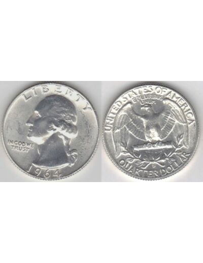 AMERIQUE (U.S.A) 1/4 DOLLAR 1964 D TTB