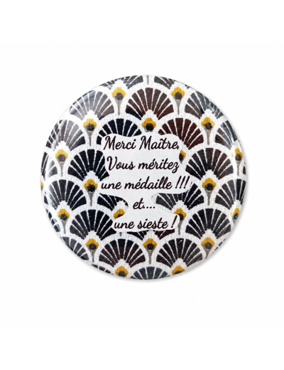 Merci maître vous méritez une médaille - magnet humoristique