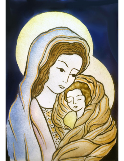 Vierge de Douceur 11,6X8,4cm - EMAUX DU LIBAN