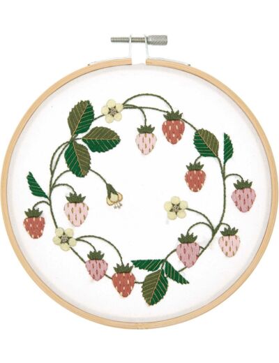 Rico Design Kit de broderie Motif couronne de fraises