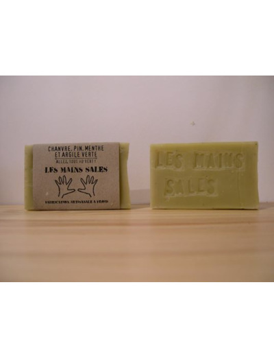 SAVON DE TOILETTE SURGRAS CHANVRE, PIN, MENTHE ET ARGILE VERTE- 100gr