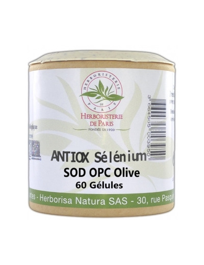Antiox Spiruline Selenium SOD OPC Olivier 60 Gélules