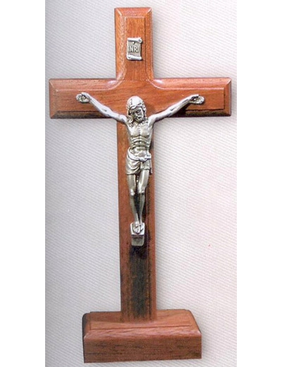 Christ sur PIED- 18cm en hêtre christ argenté