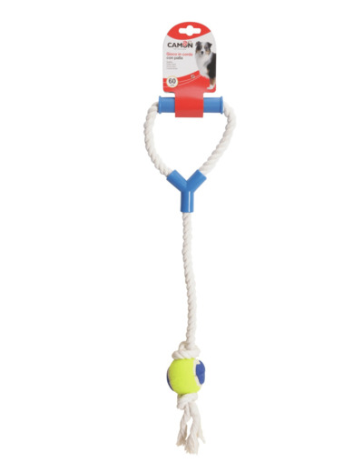 Corde à tirer avec balle pour chien - 60cm