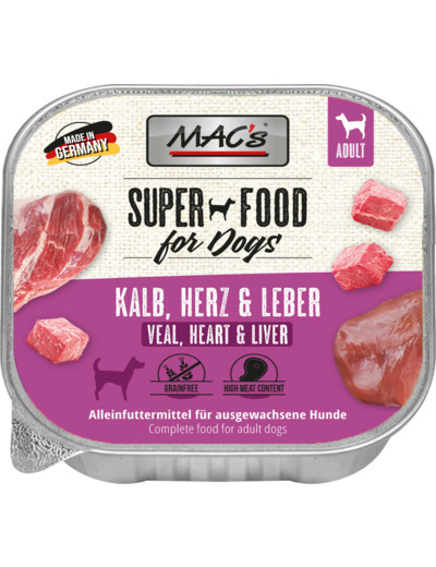 MAC'S Chien, Veau, coeur & foie - 150G