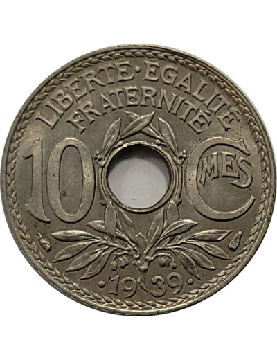 FRANCE 10 CENTIMES LINDAUER .1939. SUP/NC (G287) n1