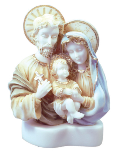 Ste Famille- Statue en albâtre 15cm -Couleur