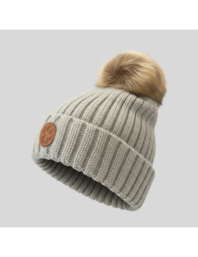 Bonnet à pompon en maille côtelée – Malabar Manufacture