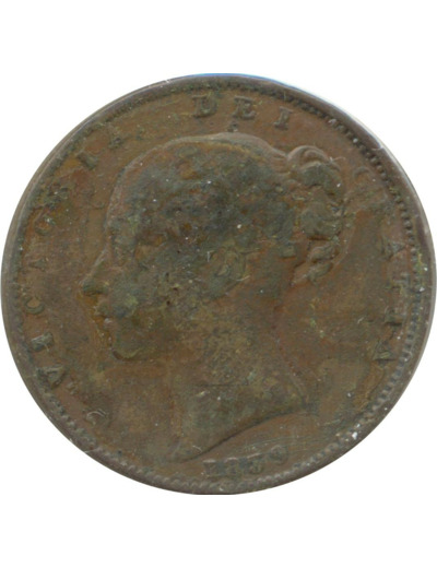 GRANDE BRETAGNE 1 FARTHING VICTORIA 1839 TB+ N2