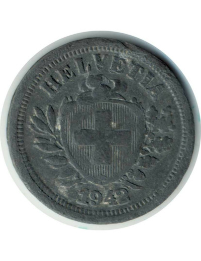 SUISSE 1 RAPPEN 1942 B TTB