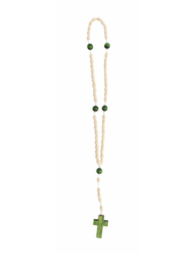 Chapelet bois vert Environ 30cm