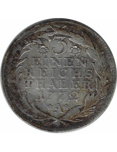 ALLEMAGNE PRUSSE 1/3 THALER 1772 A TB+