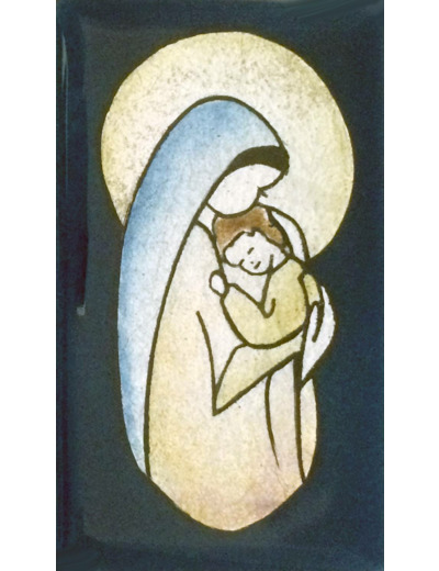 Vierge de la Bonté sans fleur 9,5X5,5cm - EMAUX DU LIBAN