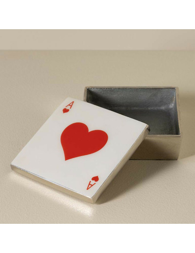 Boîte As de Cœur Aluminium 5x11x11cm