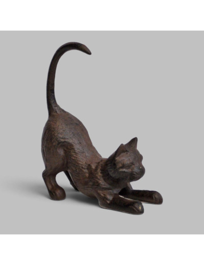 Cale porte statuette déco chat fonte 18x6x14cm