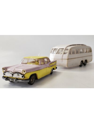 SIMCA CHAMBORD ROSE ET JAUNE CARAVANE HENON NOREV PLASTIQUE 1/43 (N1)