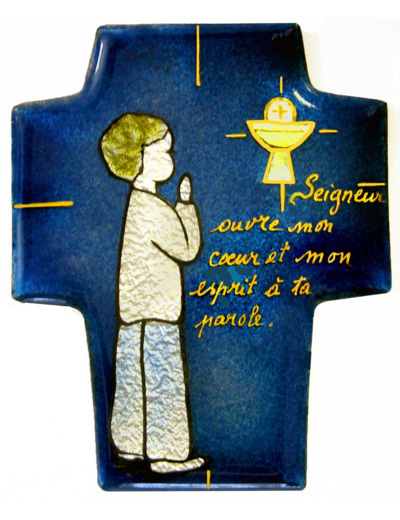 Communiant au calice Garçon  9,4X7,5cm - EMAUX DU LIBAN