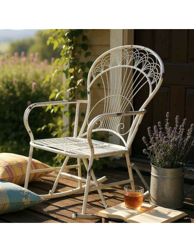 Rocking chair blanche 60x79x104cm