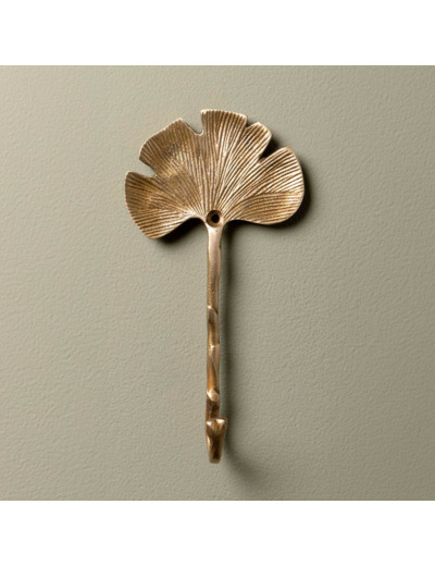 Crochet fleur de Ginkgo dorée 8x16cm