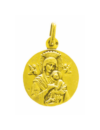 Médaille 18mm en Plaqué Or - ND PERPETUEL SECOURS