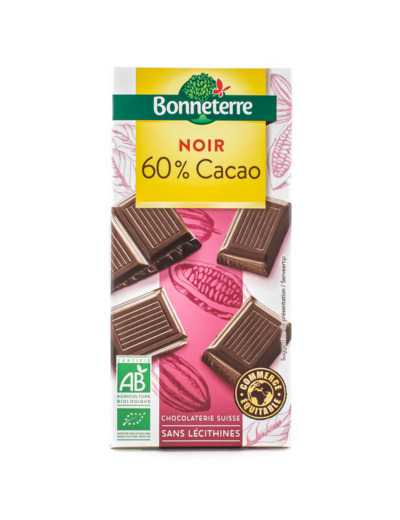 Tablette de Chocolat Noir 60% de Cacao Bio 100g