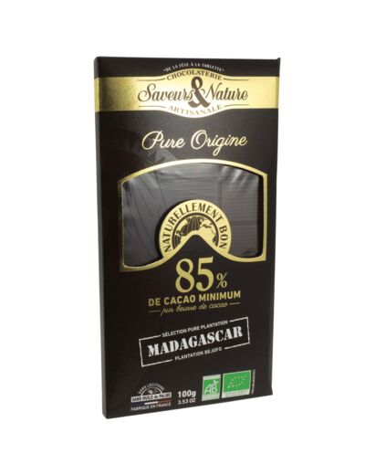 Chocolat Noir 85% Madagascar Bio 80g