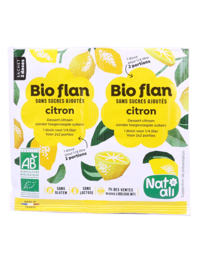 Bio-Flan au Citron Sans Sucres Ajoutés Bio 2x3.5g