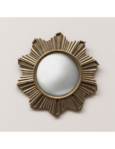 Miroir Convexe Halo Campagne résine doré 20x20cm