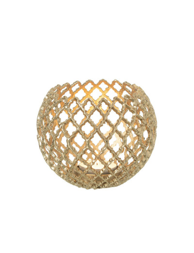 Photophore aluminium doré Large 20x20x20cm